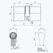 cylindre double RS3 30/30 sans clé